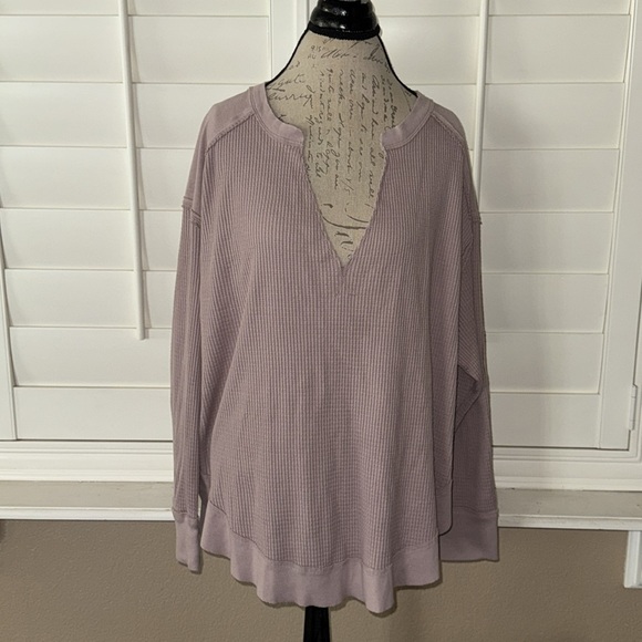 We the Free Free People Owen Oversized Thermal Fair Orchid - Picture 1 of 15